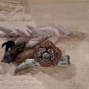 Elegant Gold and Brown  Floral Ring LA VINTAGE